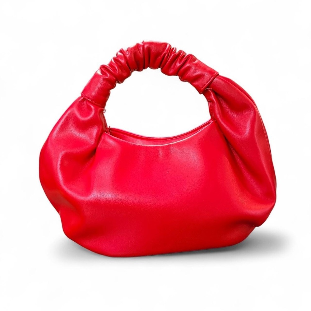 The Drop Women's Addison Hobo Bag One Size Poppy Red Ruched Y2K Quiet Luxury
